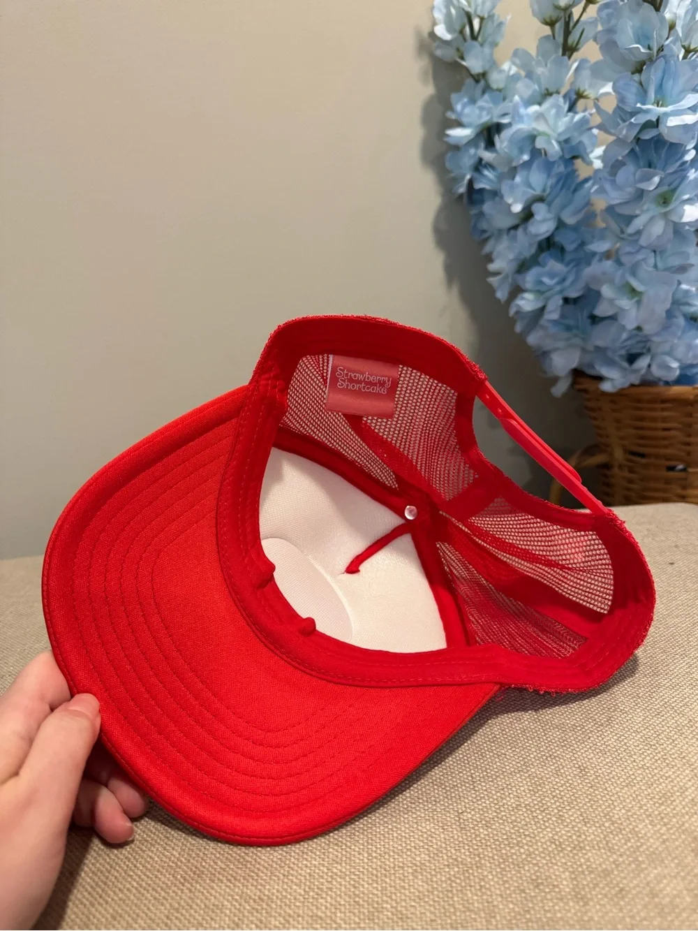 Red & White Strawberry Shortcake Patch Trucker Cap Hat